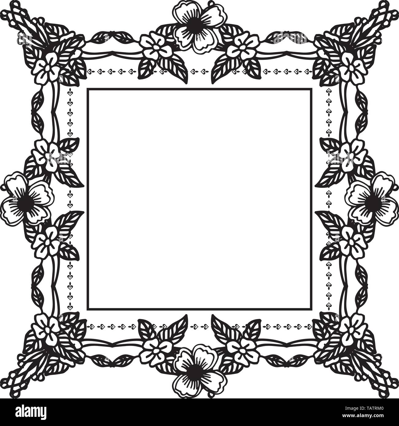Vector illustration invitation card with various cute wreath frame hand ...