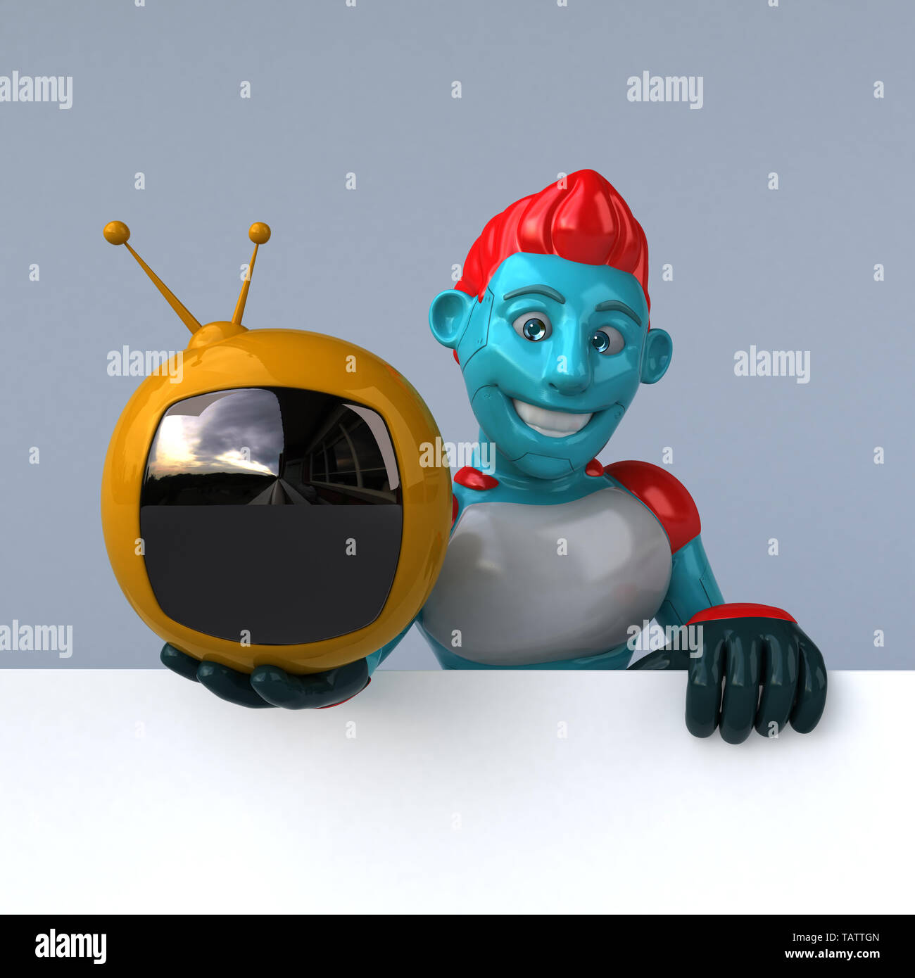 Red Robot - 3D Illustration Stock Photo - Alamy
