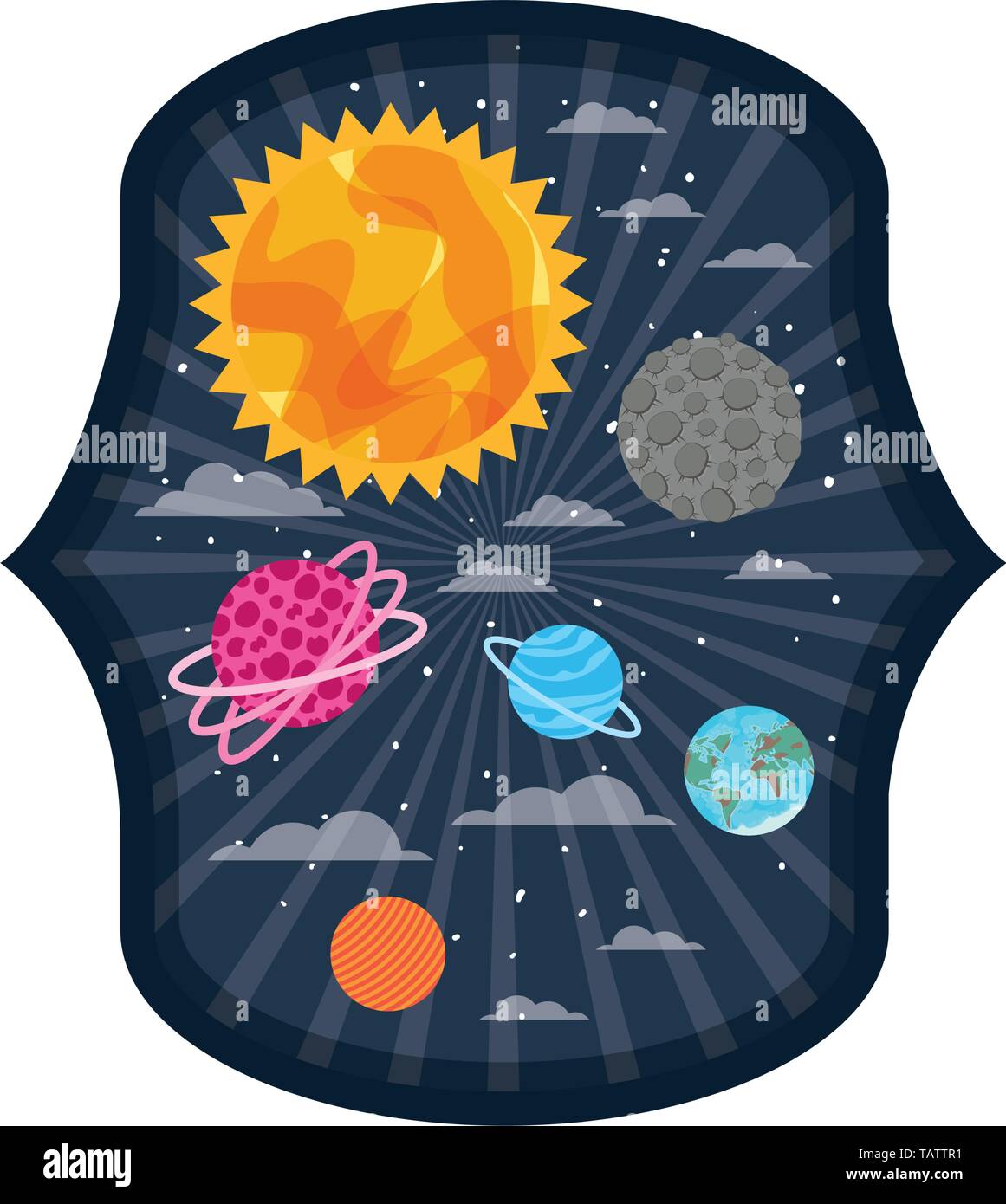 frame with planets of the solar system Stock Vector Image & Art - Alamy