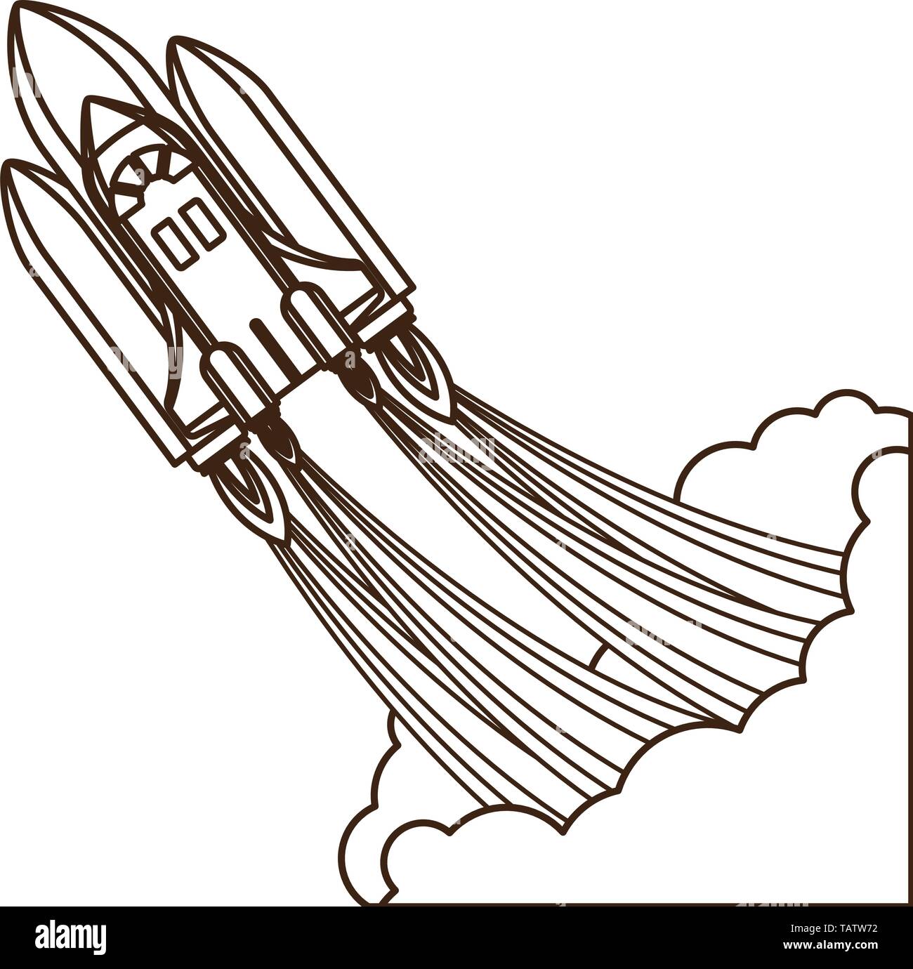 rocket taking off in white background Stock Vector Image & Art - Alamy