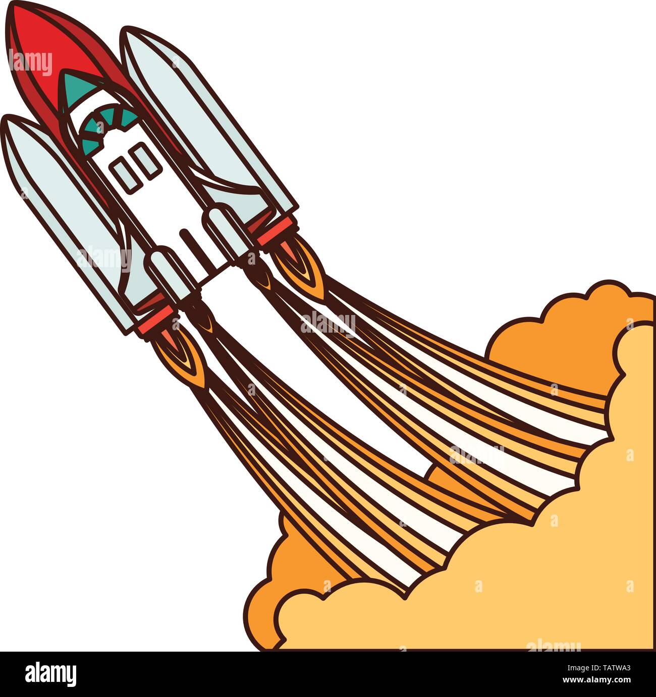 rocket taking off in white background Stock Vector Image & Art - Alamy