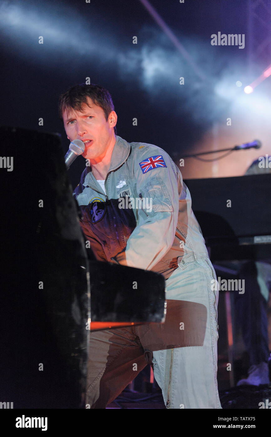 James Blunt performing at the Wickham Music Festival, UK. August 14, 2014 Stock Photo