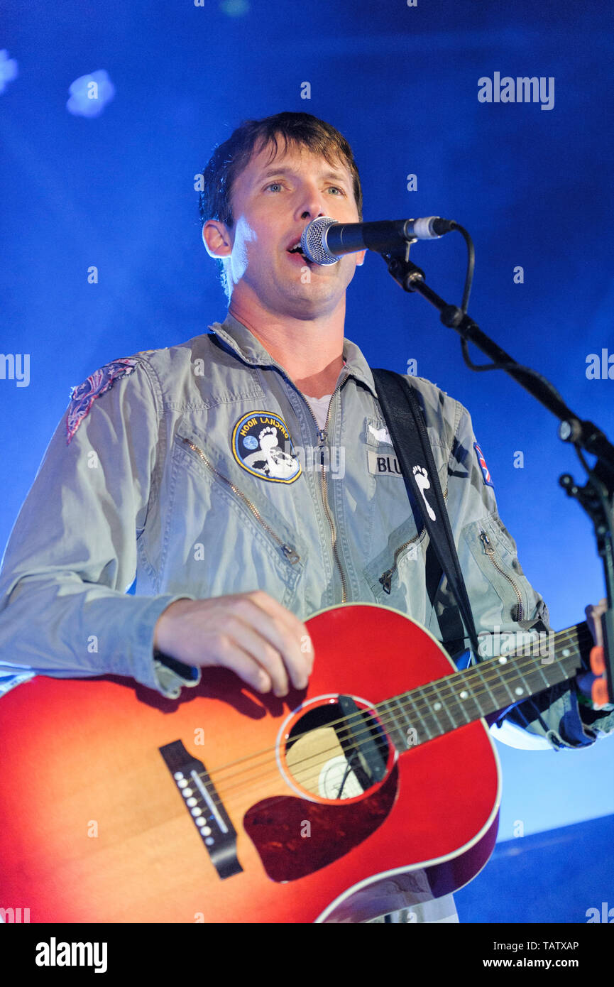 James Blunt performing at the Wickham Music Festival, UK. August 14, 2014 Stock Photo