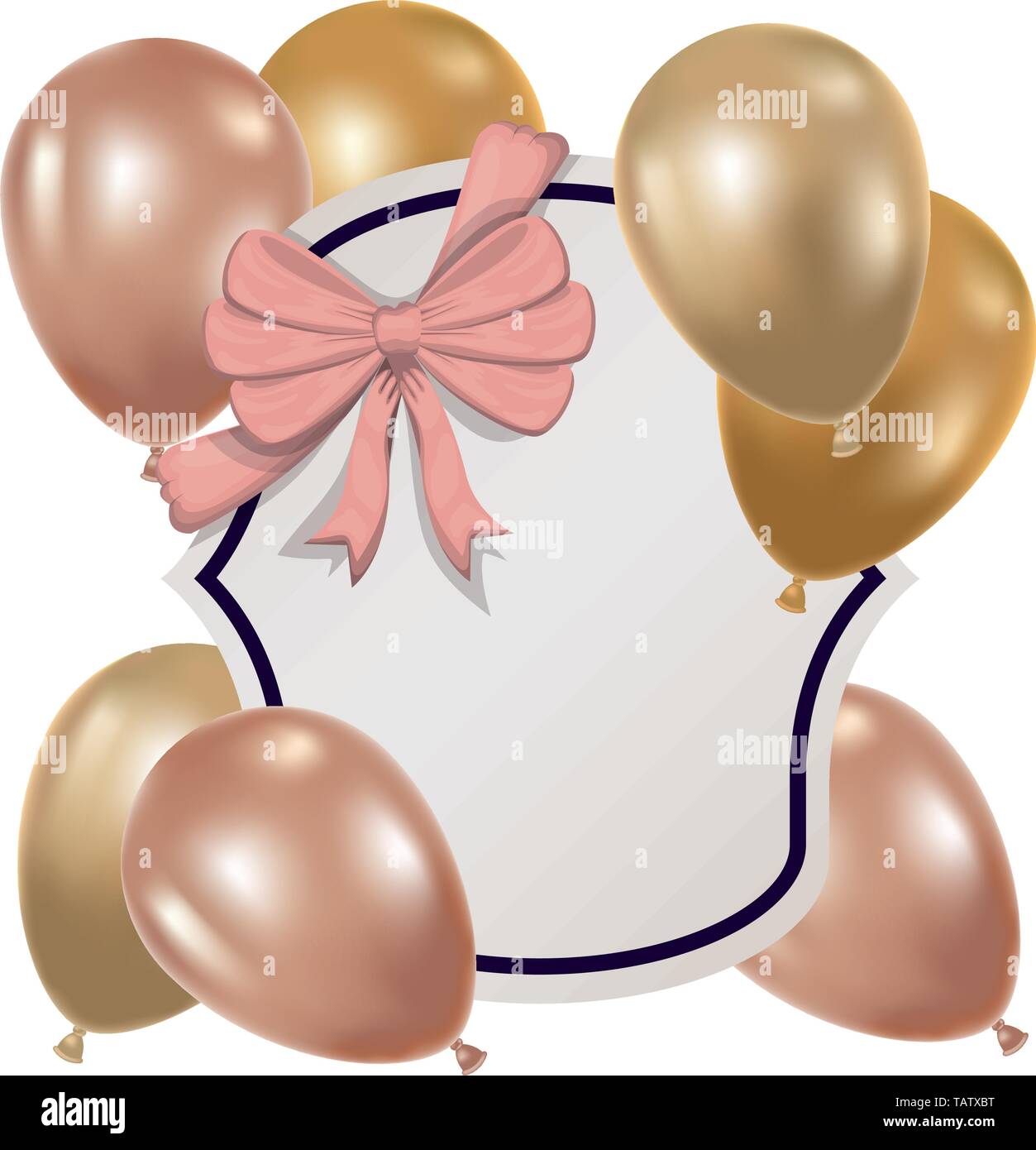 frame with helium balloons on white background Stock Vector Image & Art ...