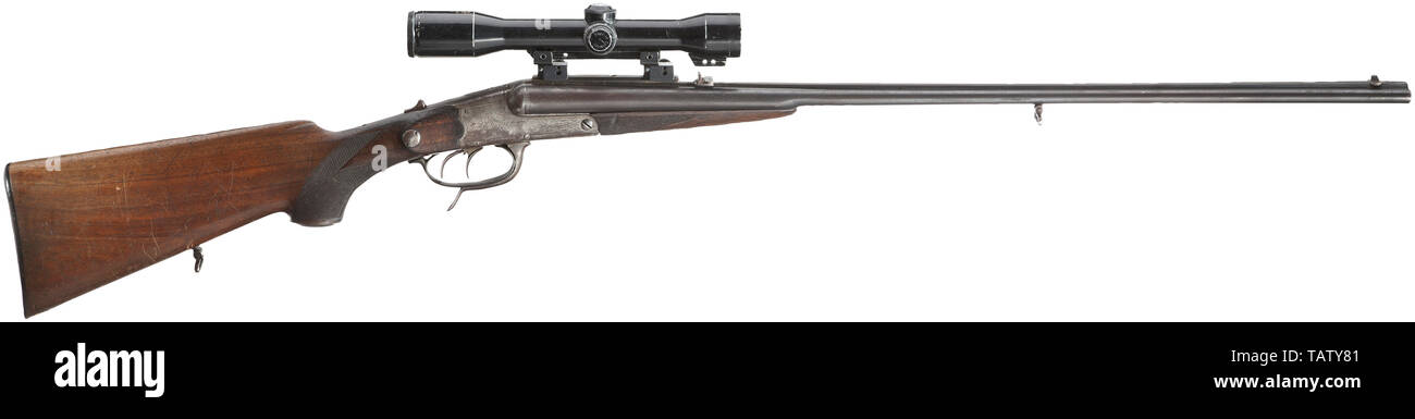 LONG ARMS, MODERN HUNTING WEAPONS, lever-action combination gun, Suhl, with scope Zeiss, pre-war production, calibre 16/70/5,6 x 35R , number 2267, Additional-Rights-Clearance-Info-Not-Available Stock Photo