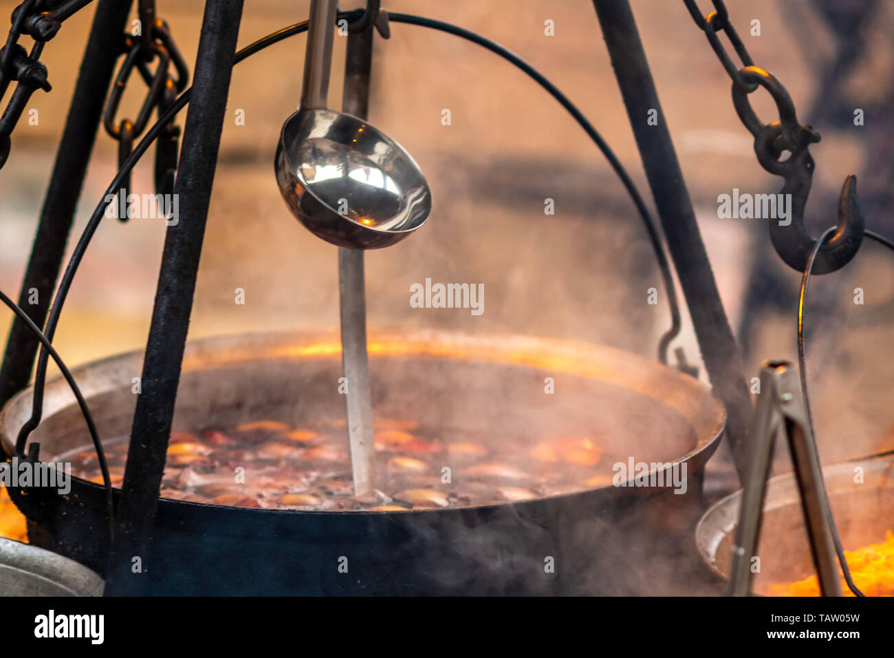 kitten once Shopkeeper Hot gluhwein bowl on fire at a christmas market, Riga, Latvia - Image Stock  Photo - Alamy