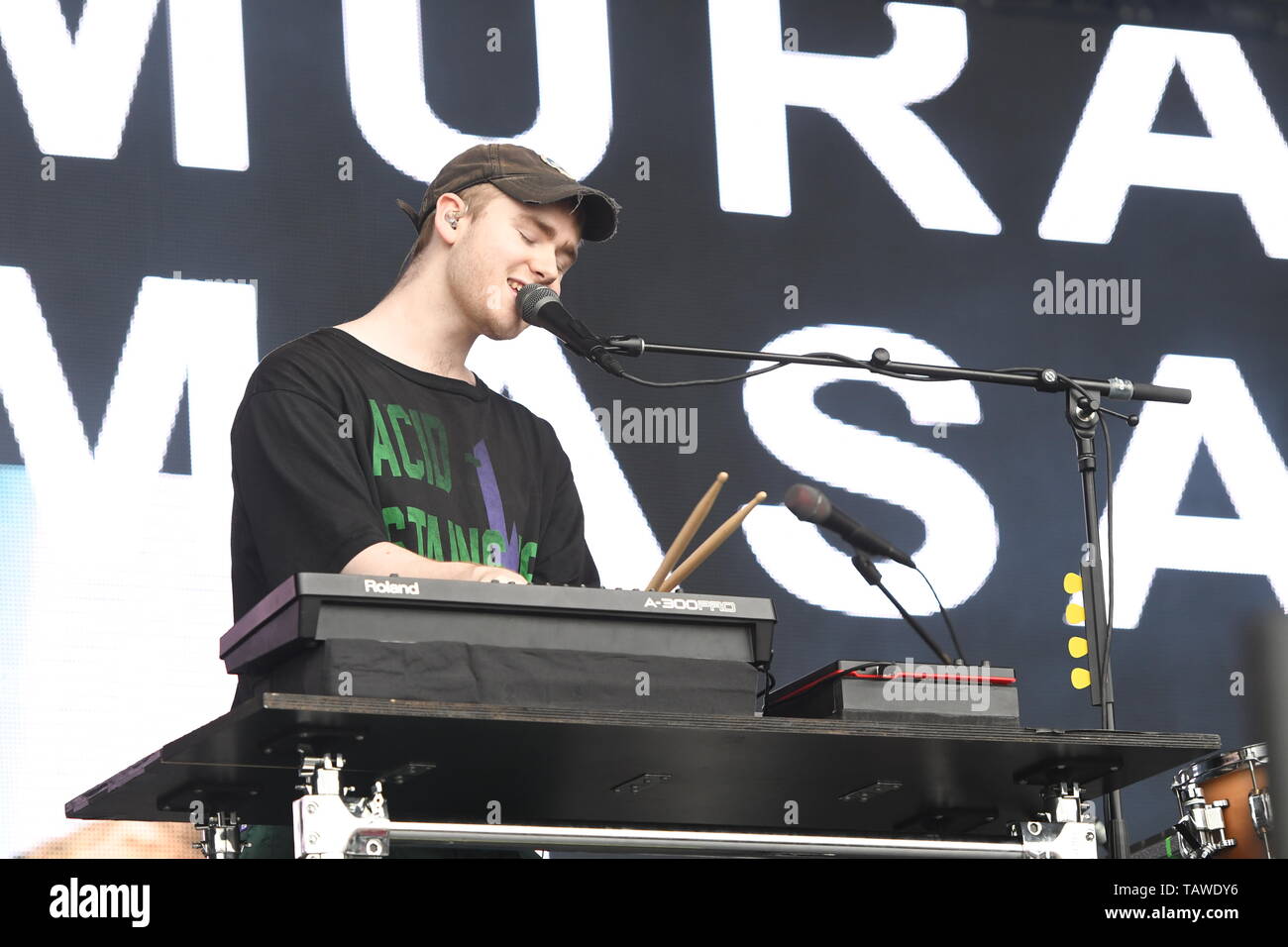 Singer And Musician Alex Crossan Also Known By The Stage Name Mura Masa Is Shown Performing On Stage During A Live Concert Appearance Stock Photo Alamy