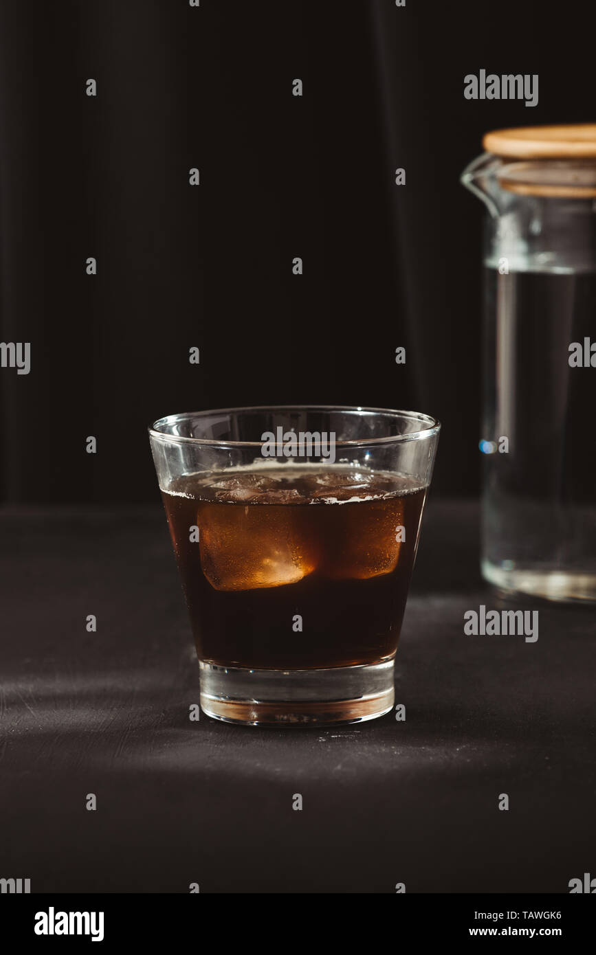 Iced coffee or cold brew coffee in a glass Stock Photo Alamy