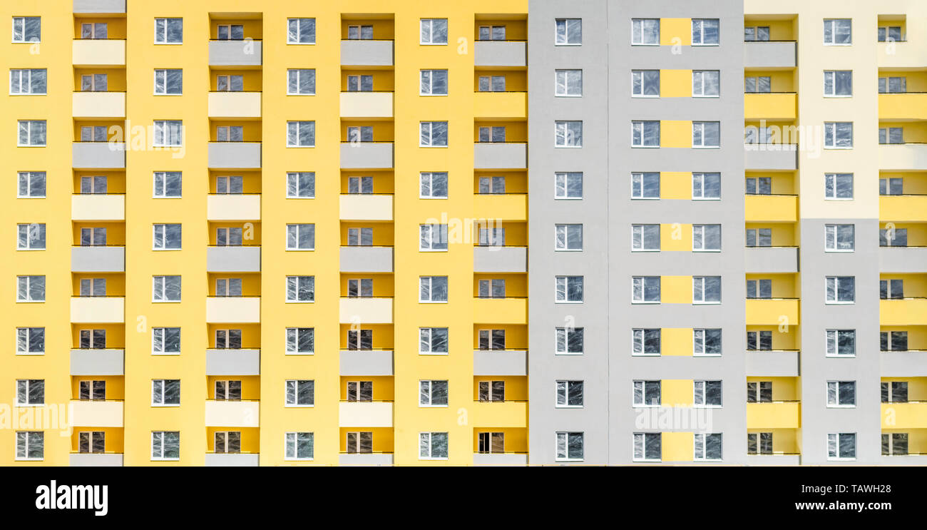 Facade of a multi-storey building. Background. Stock Photo