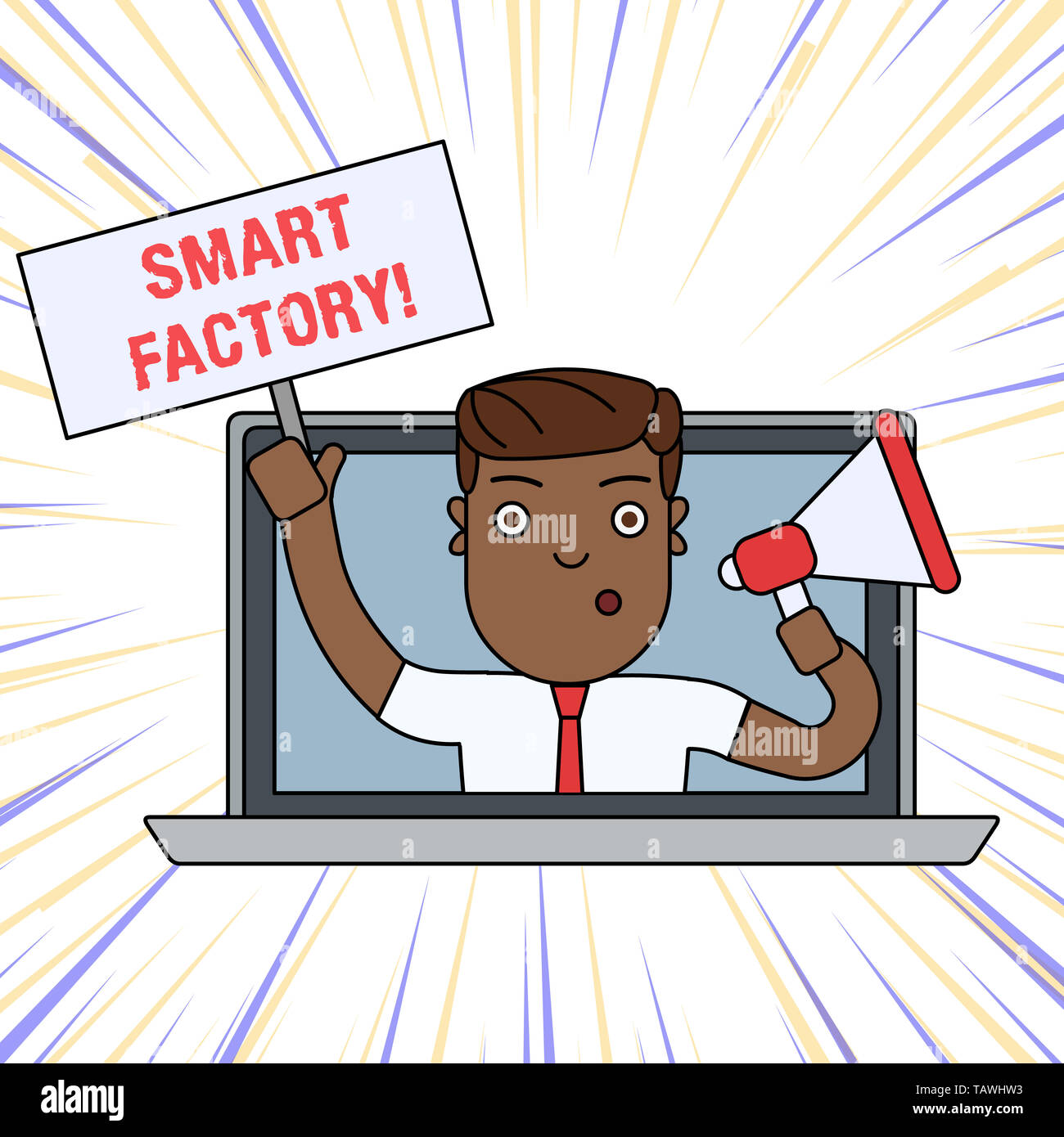 Word writing text Smart Factory. Business photo showcasing A highly ...