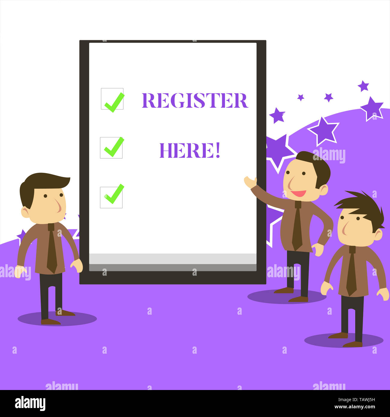 Handwriting text writing Register Here. Conceptual photo put your name