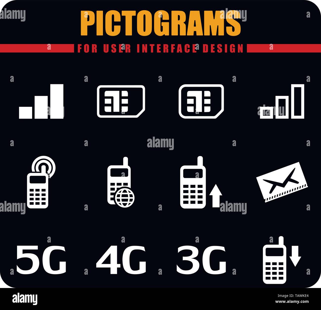 Mobile connecttion icons set Stock Vector Image & Art - Alamy