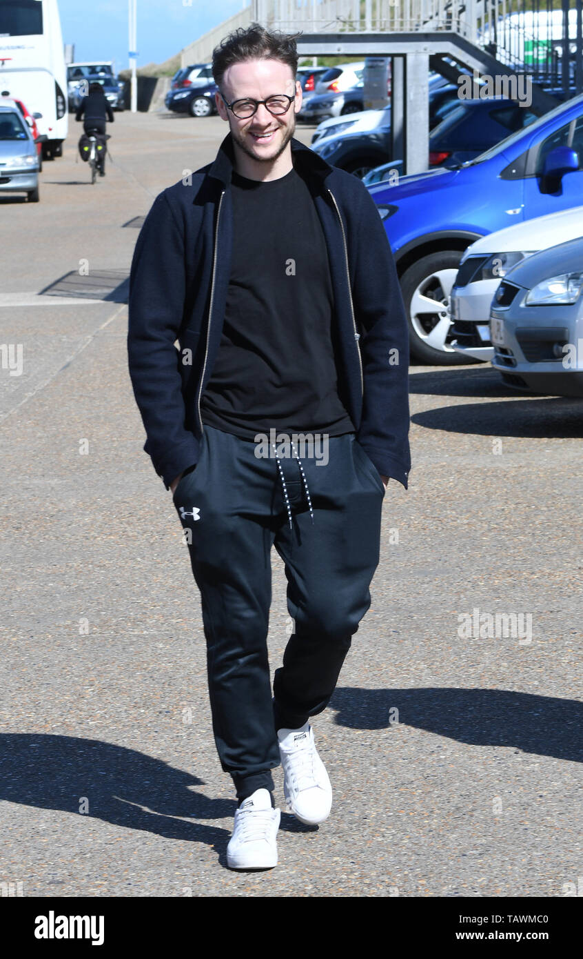 Strictly Come Dancing processional dancer Kevin Clifton arrives at Margate Winter Gardens ahead of his performance at the venue as part of his Burn The Floor tour. Kevin has recently made headlines after it was reported he's dating former dance partner Stacey Dooley.  Featuring: Kevin Clifton Where: Kent, United Kingdom When: 26 Apr 2019 Credit: Steve Finn/WENN Stock Photo