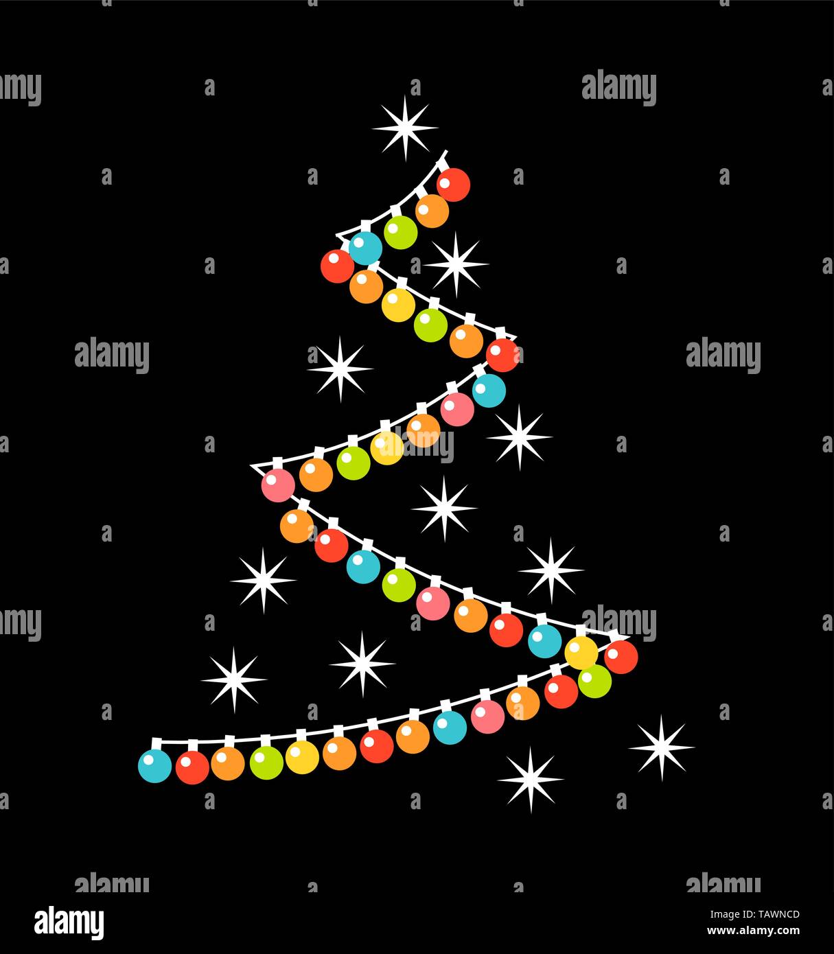 Christmas tree shape with colorful lights. Vector illustration Stock Vector Image & Art Alamy