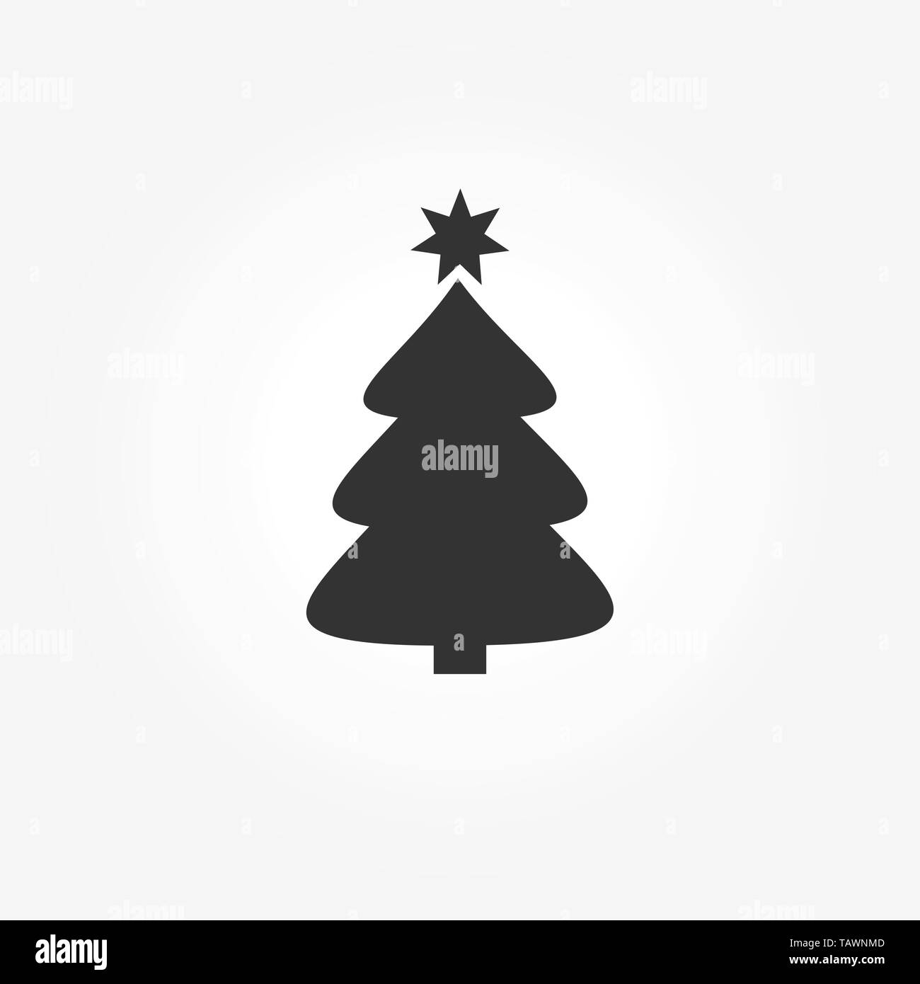 Christmas tree with star icon. Vector illustration Stock Vector Image ...