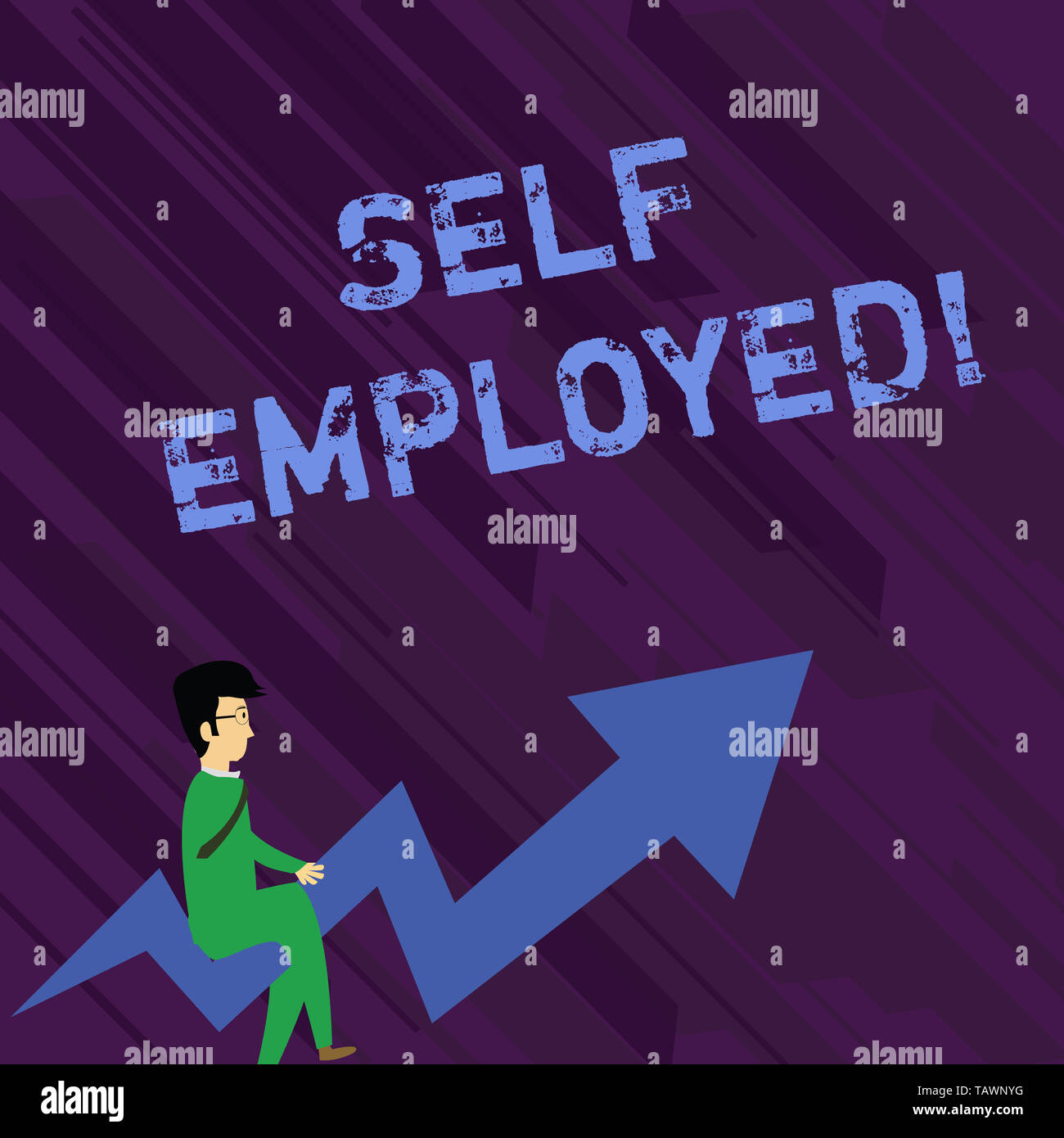 Conceptual Hand Writing Showing Self Employed Concept Meaning Owner Of A Business Rather Than For An Employer Freelancer Businessman With Eyeglasses Stock Photo Alamy