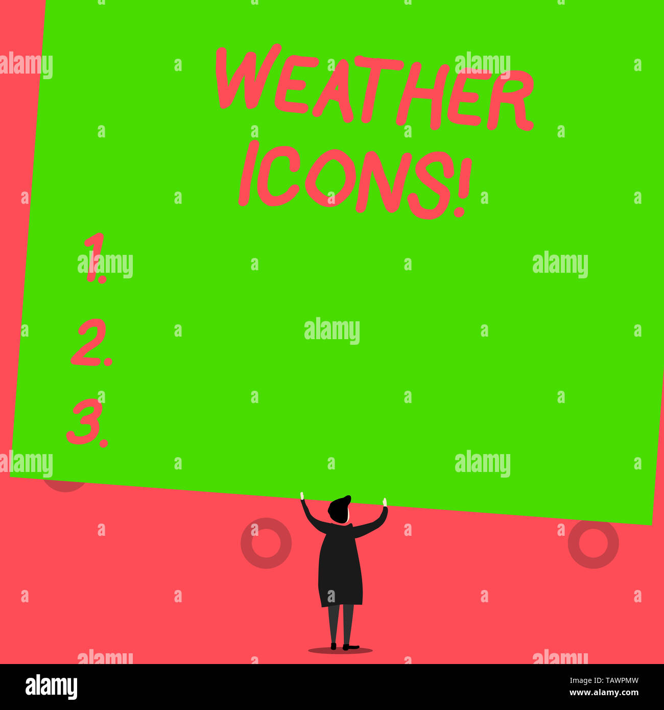 Writing note showing Weather Icons. Business concept for Plotted on a