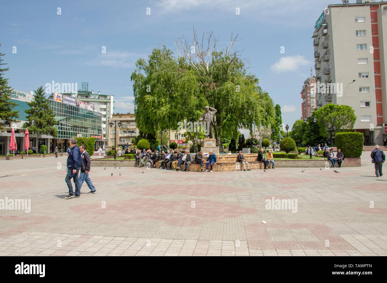 Kumanovo, Macedonia - city center - Batko Gjorgia monument Stock Photo