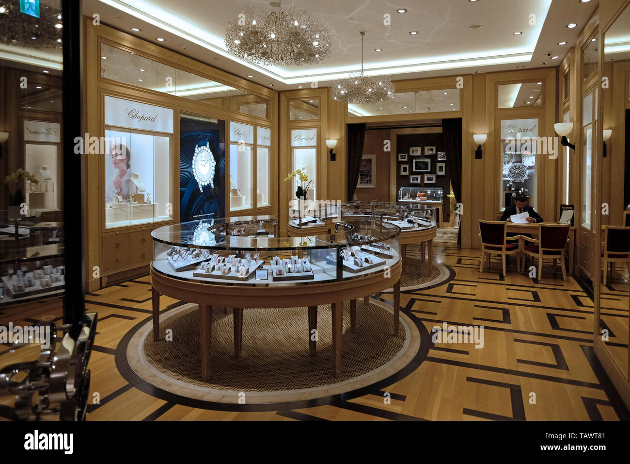 Chopard Luxury Jewelry shop in Taipei 101 shopping mall located within  Taipei 101 skycrapper, the Mall gathers the world top brands to create a  high-end shopping experience. Xinyi District, Taipei, Taiwan Stock