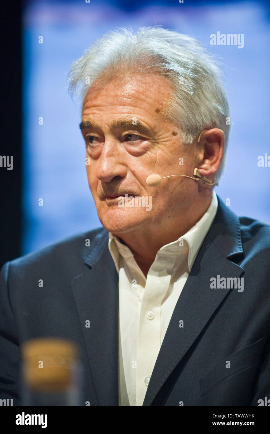 Antony Beevor on stage at Hay Festival to read the works of the late John Julius Norwich Hay-on-Wye Powys Wales UK Stock Photo