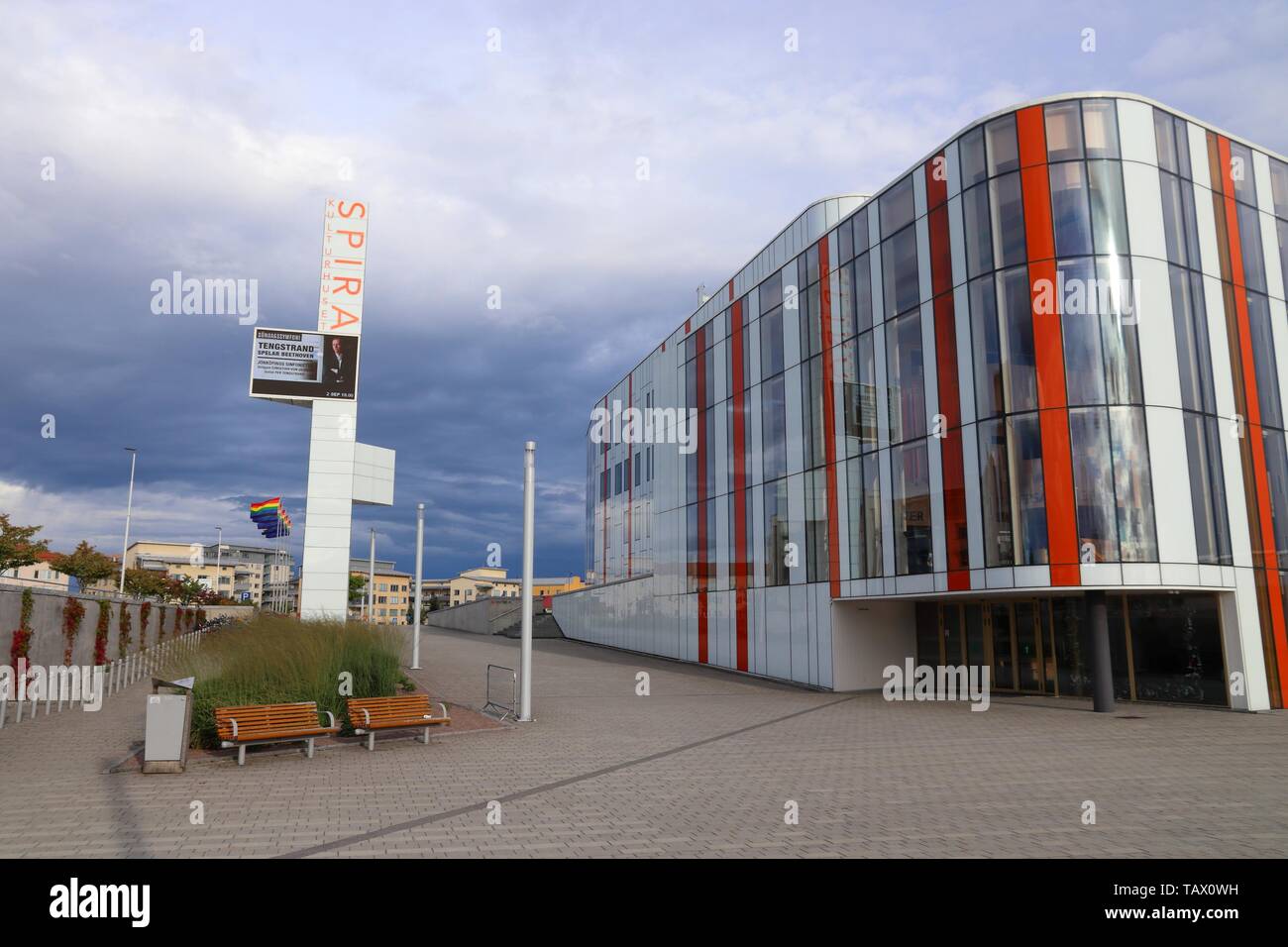 JONKOPING, SWEDEN - AUGUST 25, 2018: Culture House Spira (Kulturhuset Spira)  in Jonkoping, Sweden. The modern building opened in 2011 and houses theat  Stock Photo - Alamy