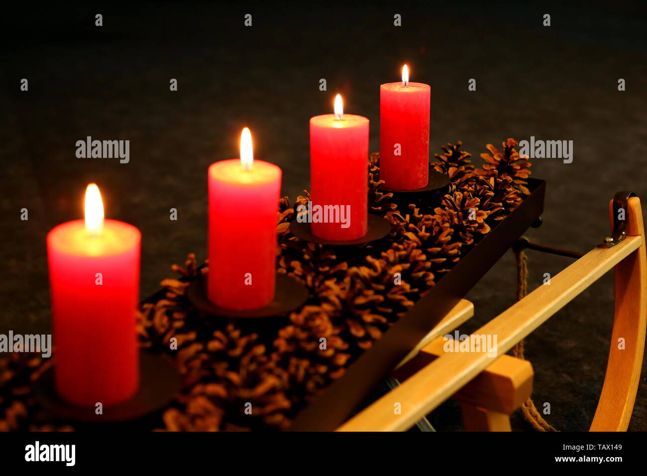 light the candles in the advent Stock Photo