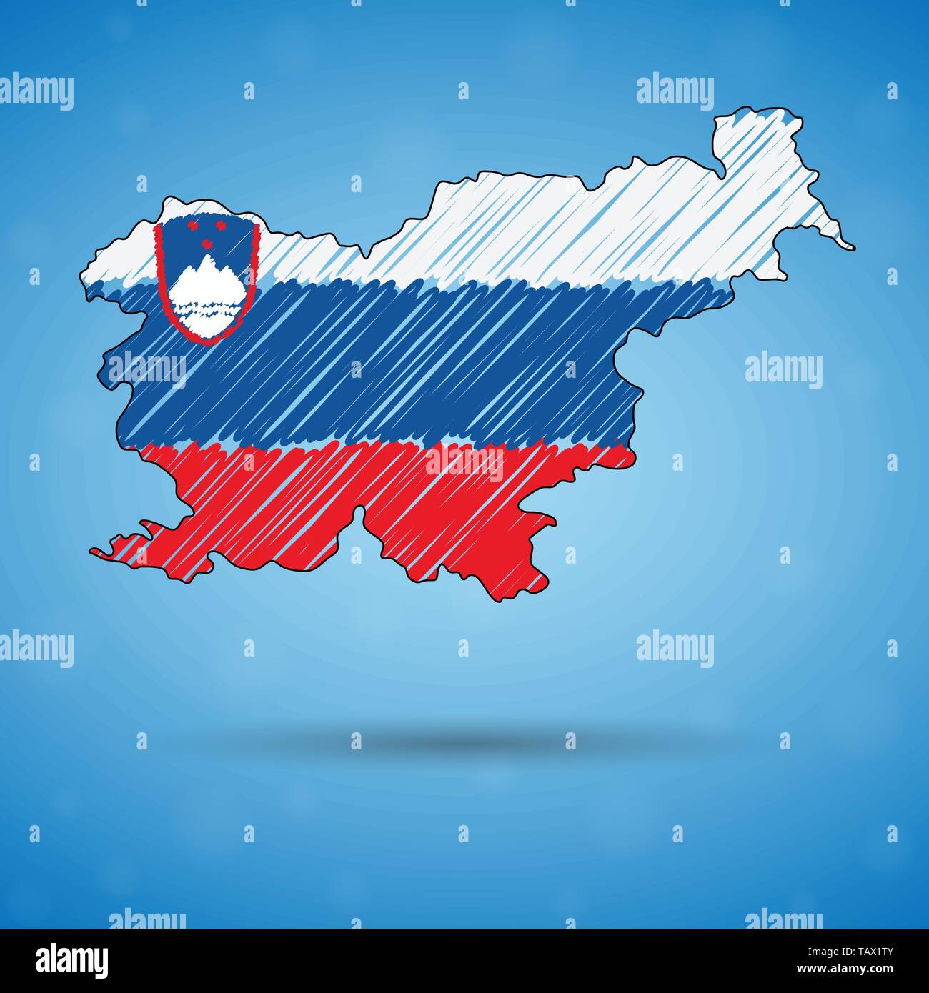 Scribble map of Slovenia Sketch - Scribble Map Of Slovenia Sketch Country Map For Infographic Brochures And Presentations Stylized Sketch Map Of Slovenia Vector Illustration TAX1TY 