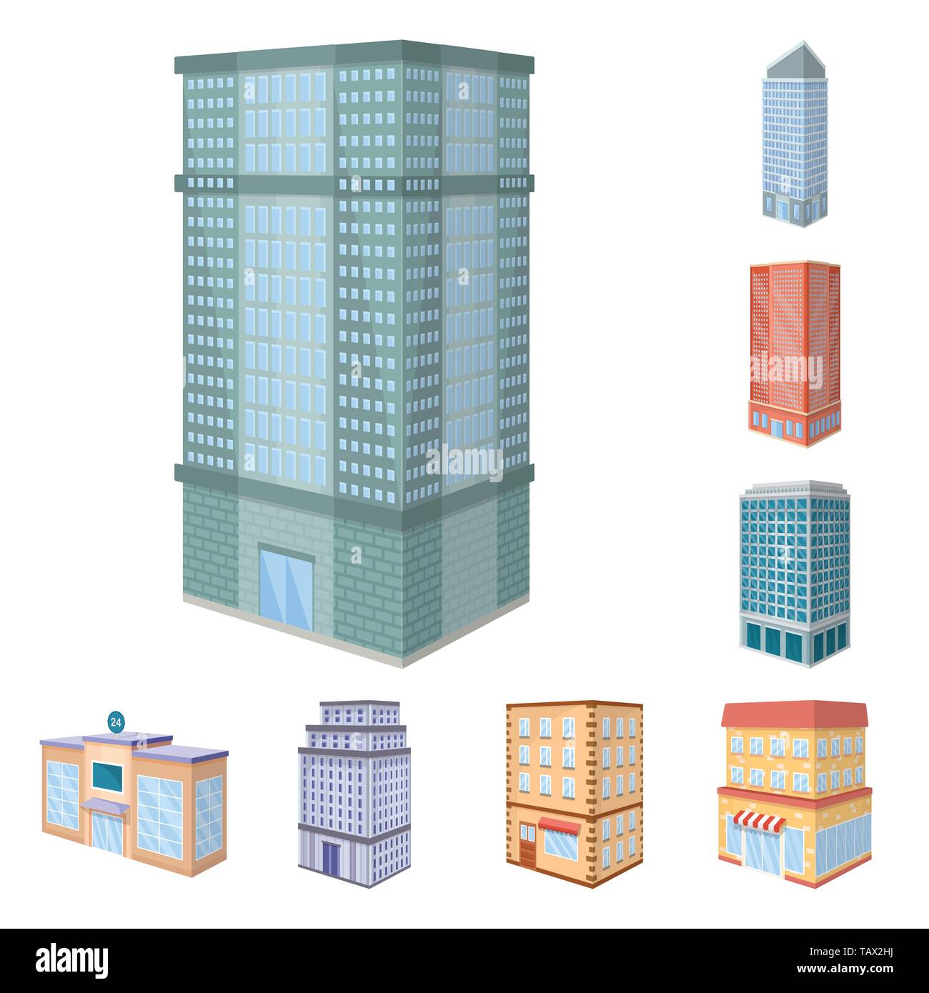 Vector design of city and build icon. Collection of city and apartment ...