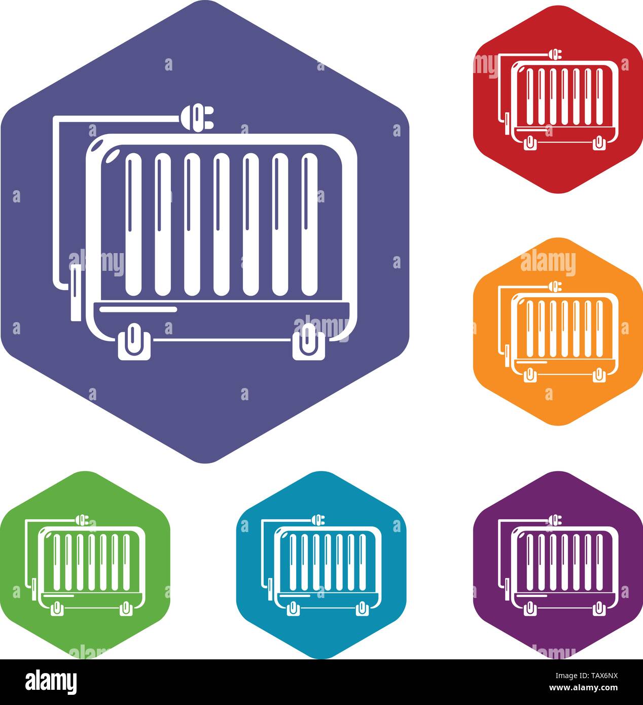 Electric battery icons vector hexahedron Stock Vector