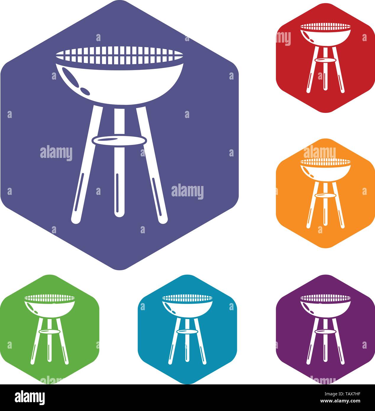 Barbecue icons vector hexahedron Stock Vector