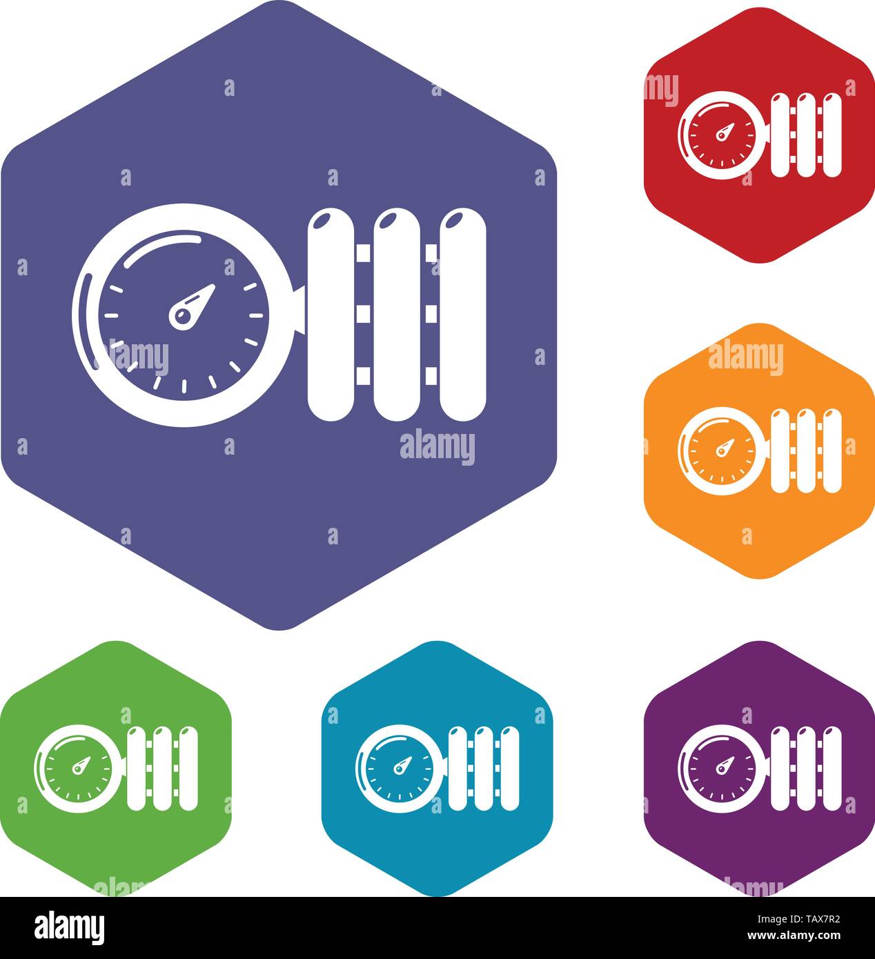 Manometer icons vector hexahedron Stock Vector
