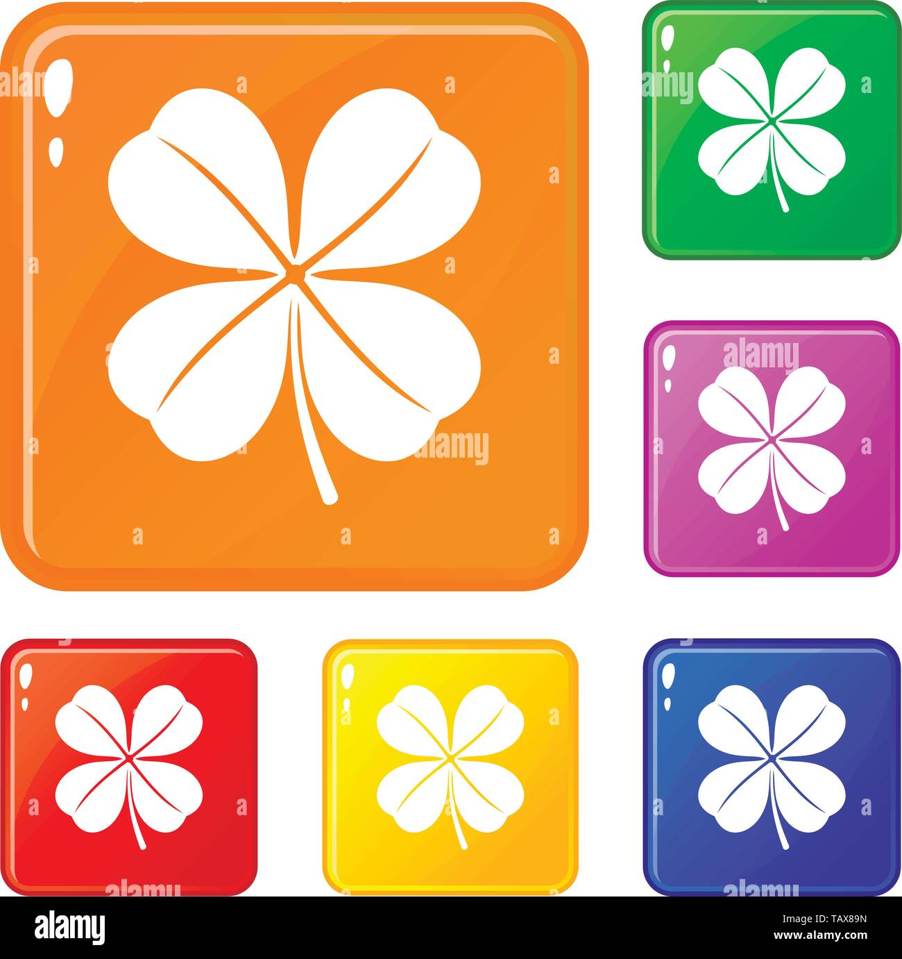 Clover leaf icons set vector color Stock Vector Image & Art - Alamy
