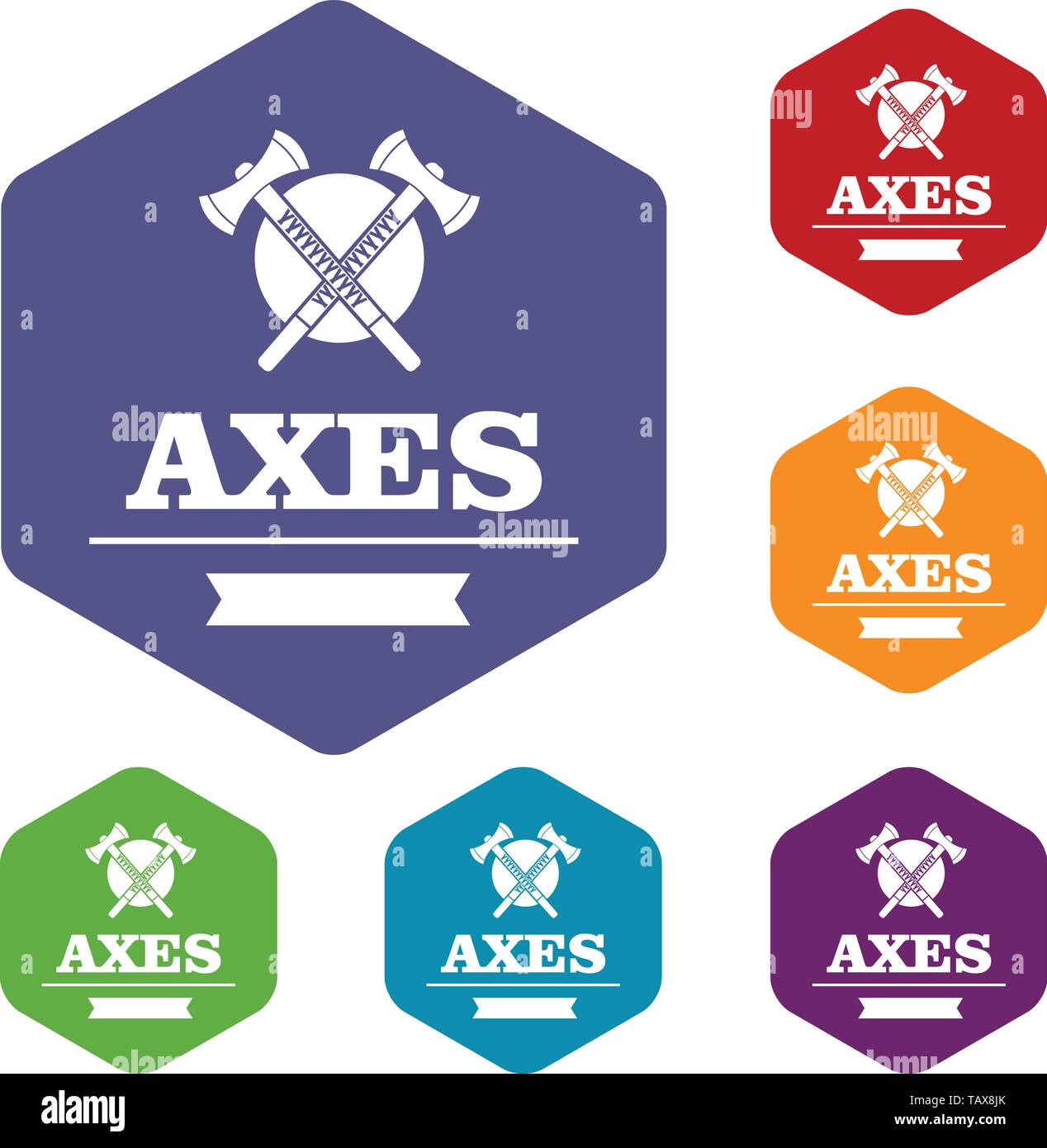 Military axe icons vector hexahedron Stock Vector