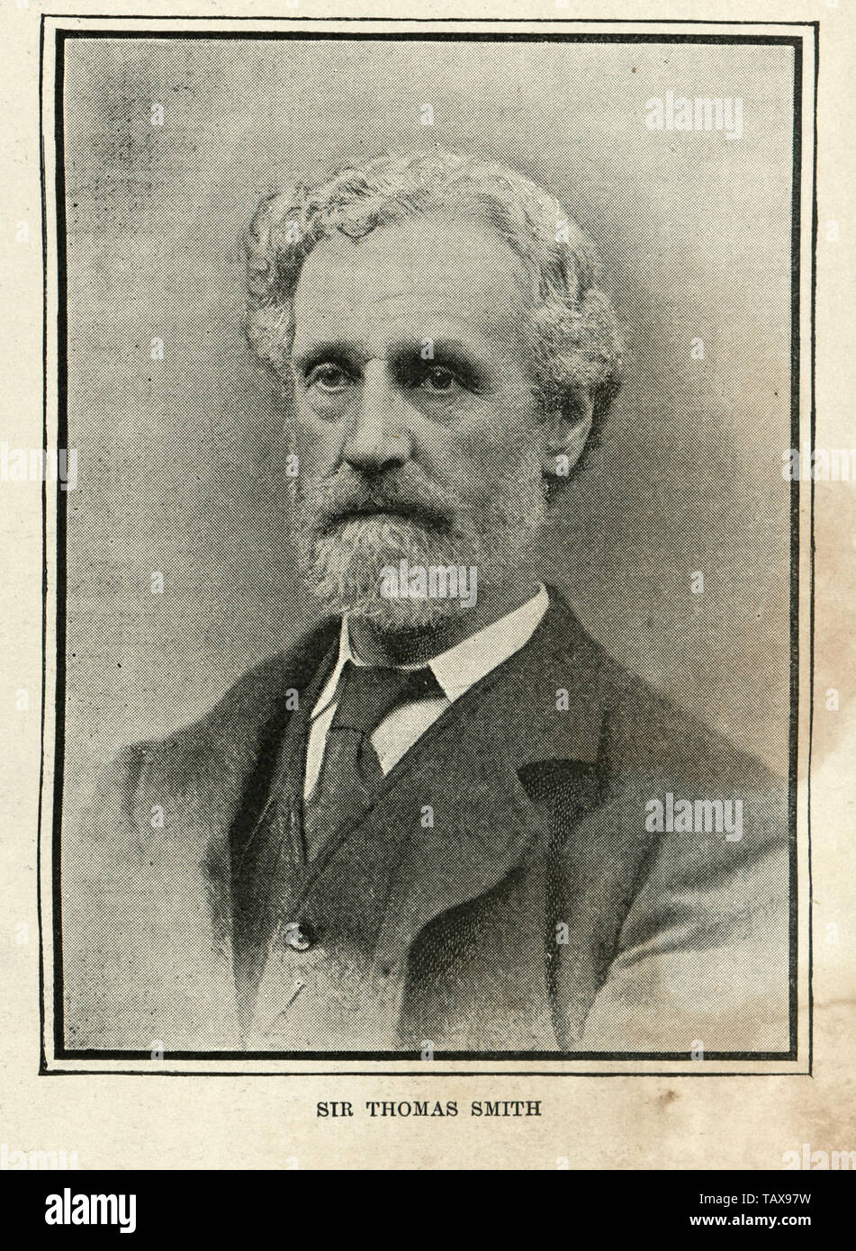 Vintage photograph of Sir Thomas Smith, 1st Baronet, of Stratford Place an eminent British surgeon. He became Surgeon Extraordinary to Queen Victoria in 1895 in succession to Sir William Savory. Stock Photo