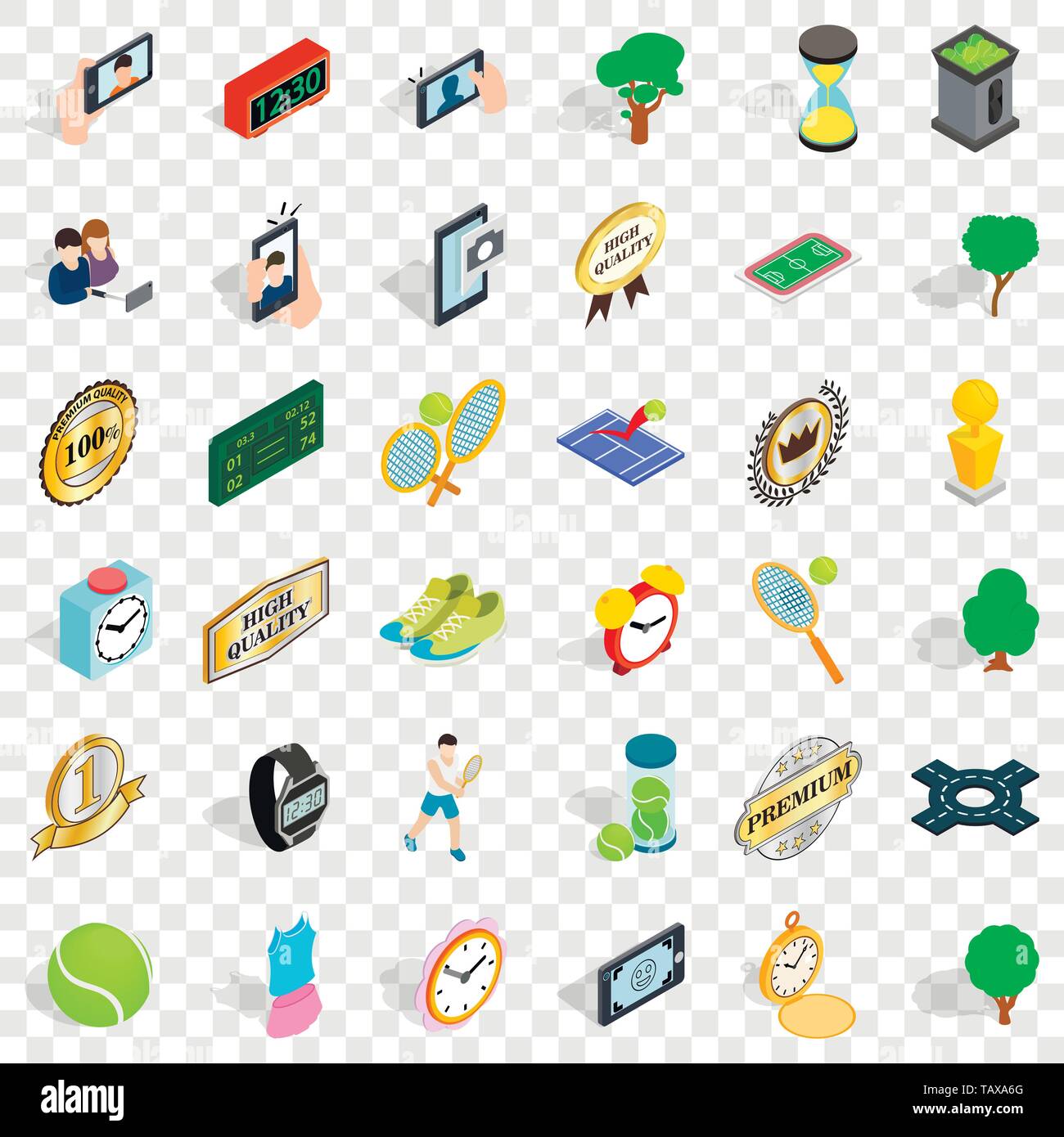 Competition Icons Set Isometric Style Stock Vector Art