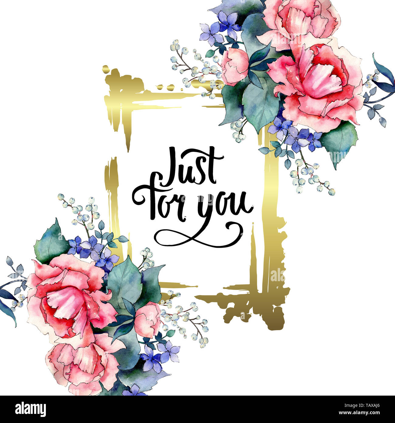 Pink Rose Bouquet Floral Botanical Flowers Wild Spring Leaf Wildflower Isolated Watercolor Background Illustration Set Watercolour Drawing Fashion Stock Photo Alamy