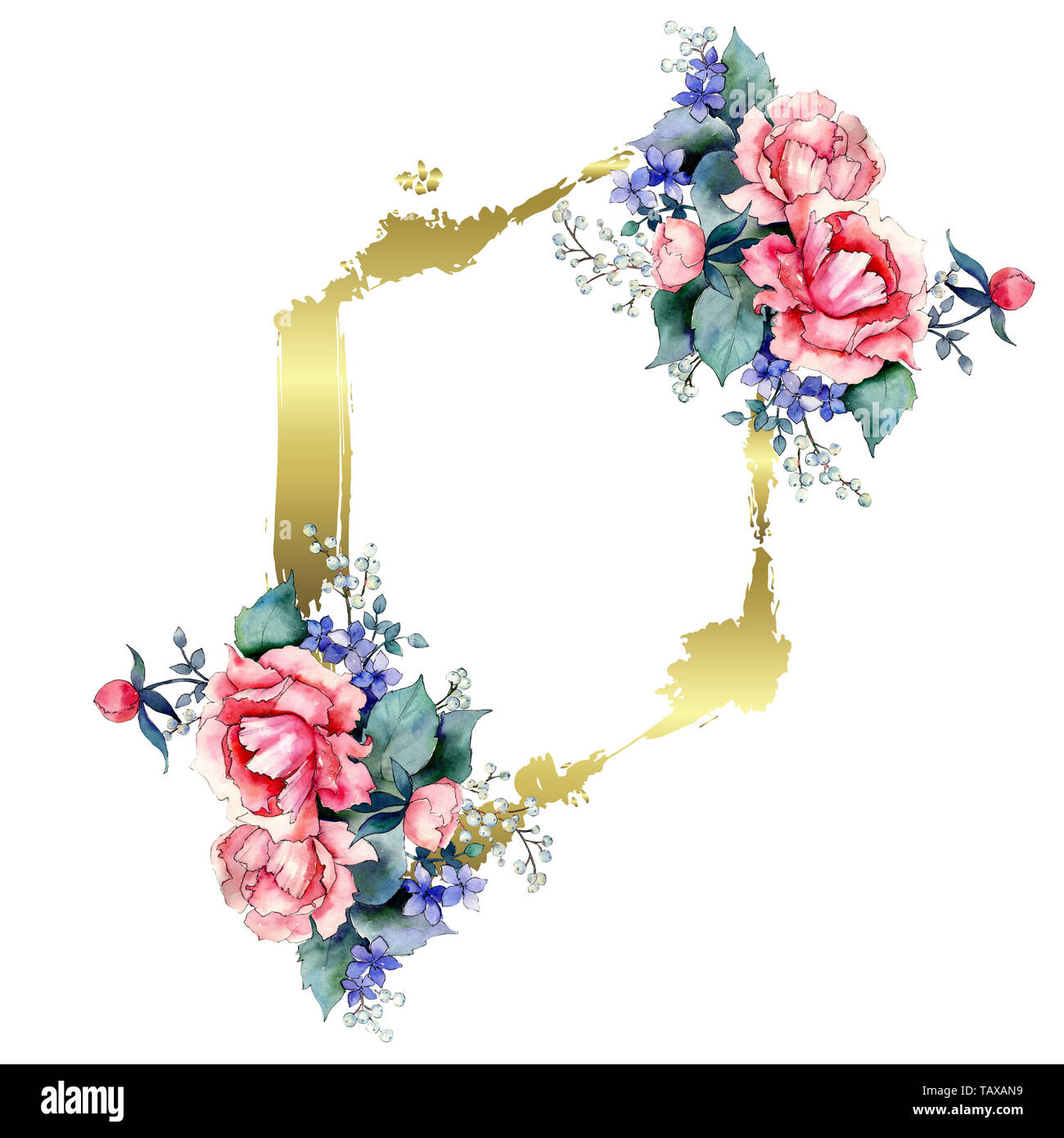 Pink Rose Bouquet Floral Botanical Flowers Wild Spring Leaf Wildflower Isolated Watercolor Background Illustration Set Watercolour Drawing Fashion Stock Photo Alamy