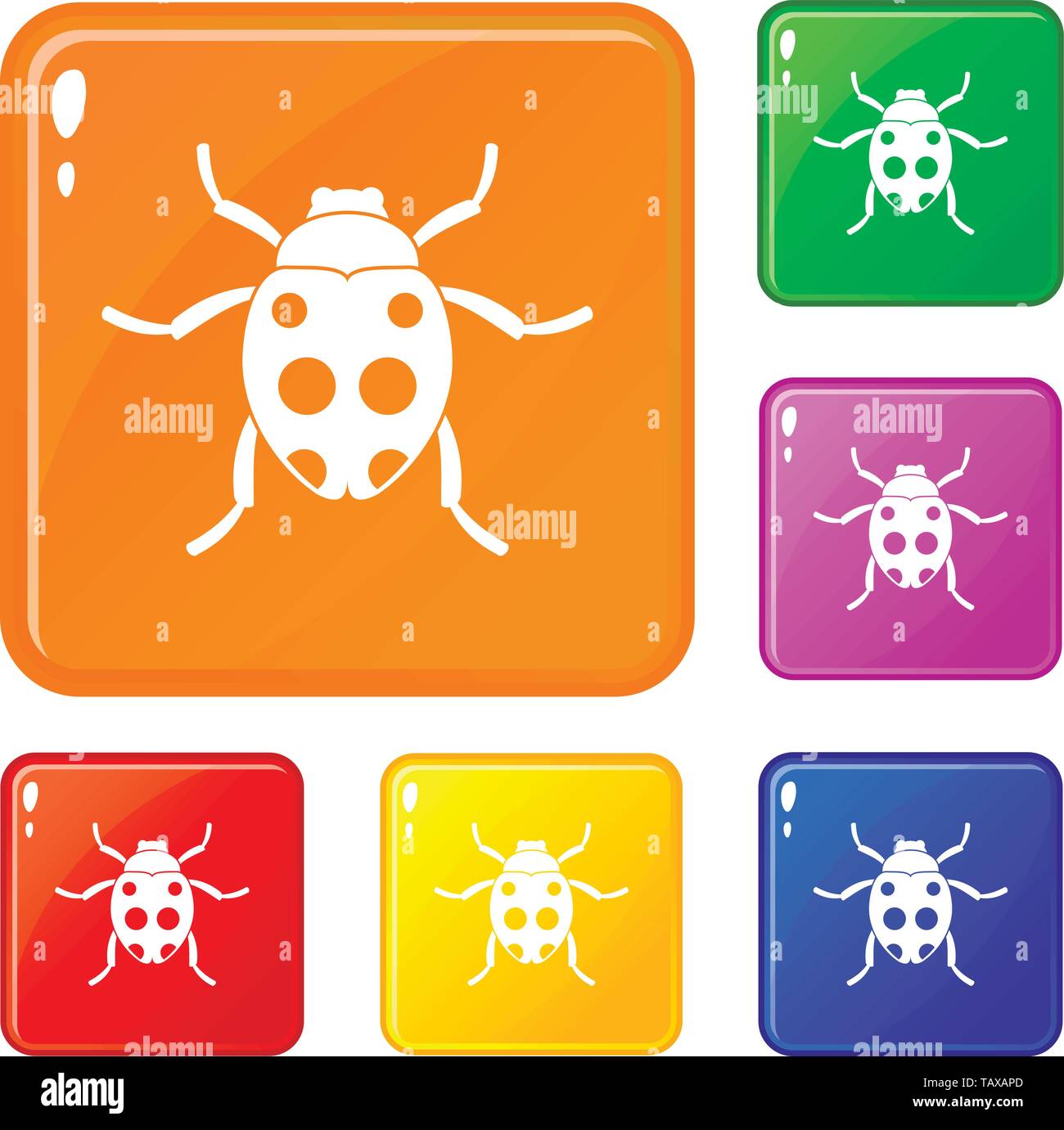 Ladybug icons on color hi-res stock photography and images - Alamy