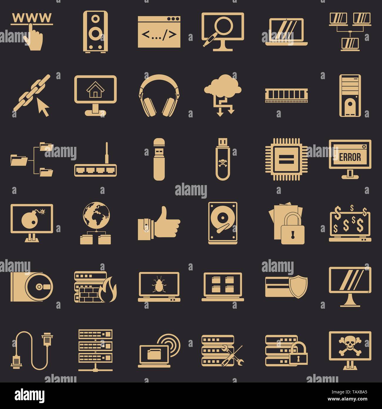 Web icons set, simple style Stock Vector