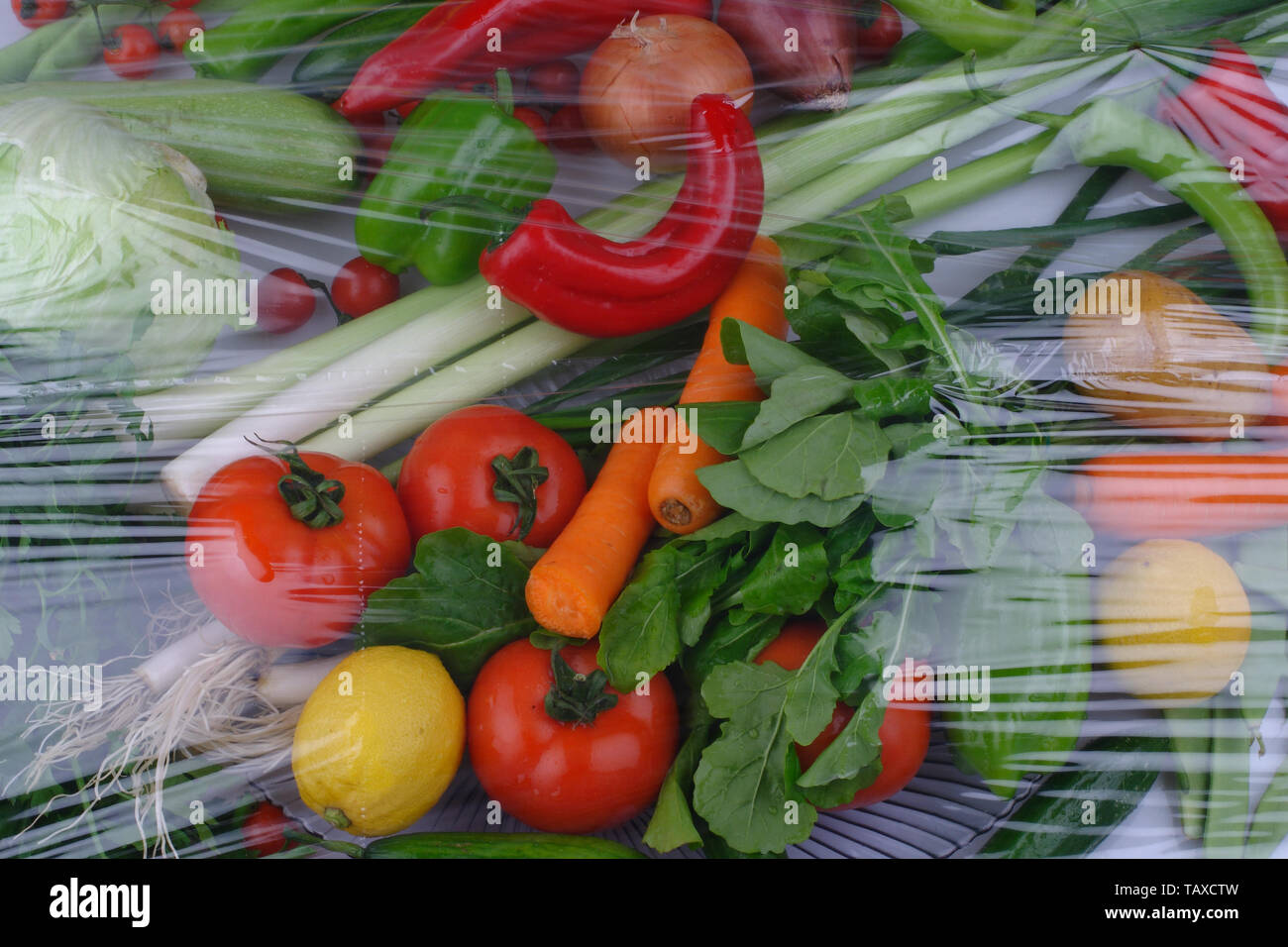 Vegetables and fruits on rustic wooden background Stock Photo - Alamy