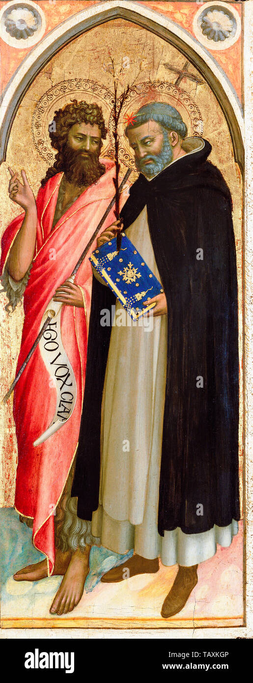 Fra Angelico, Saint John the Baptist and Saint Dominic, painting, circa 1425-1429 Stock Photo