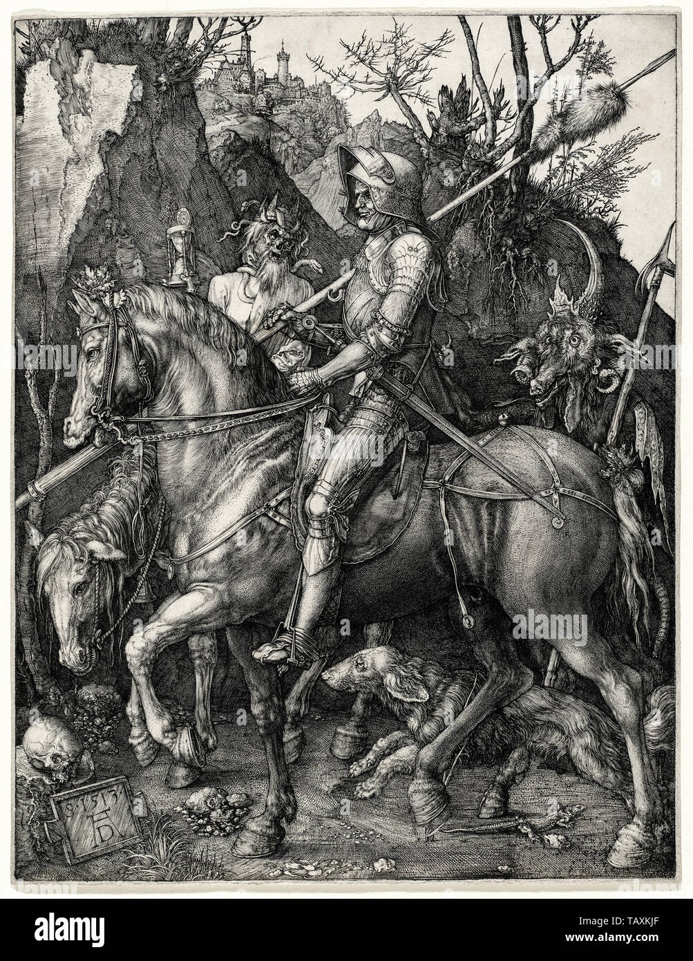 Albrecht Dürer, Knight, Death and the Devil, engraving, 1513 Stock Photo