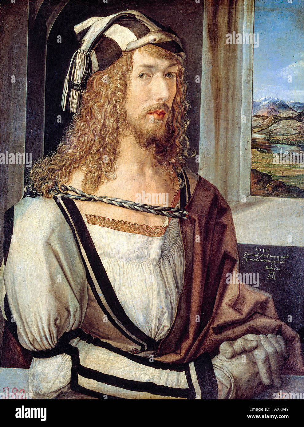 Albrecht Dürer, Self portrait, painting, 1498 Stock Photo