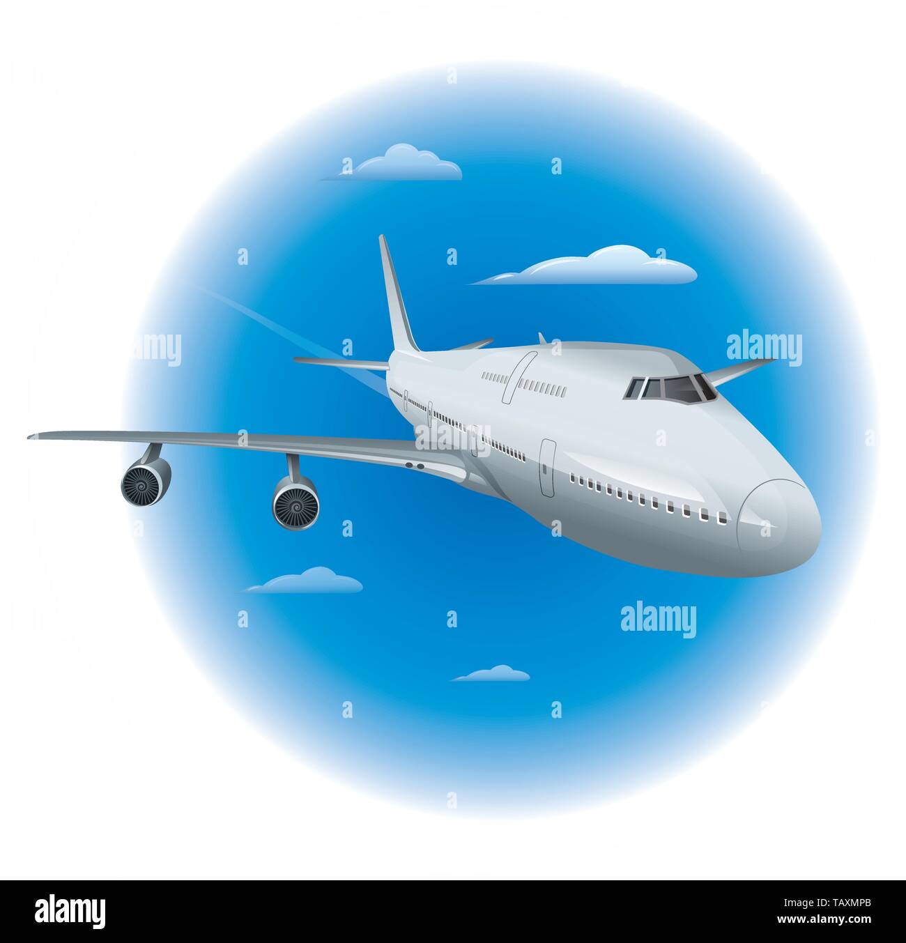 illustration of the flying passenger airplane Stock Vector Image & Art ...