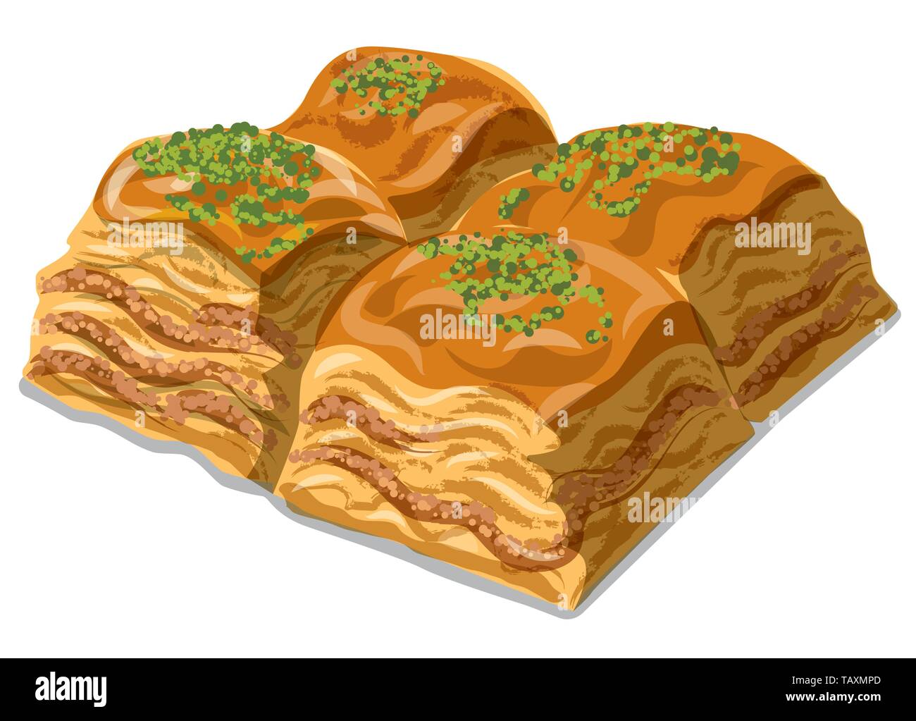 illustration of eastern sweet food dessert baklava Stock Vector Image