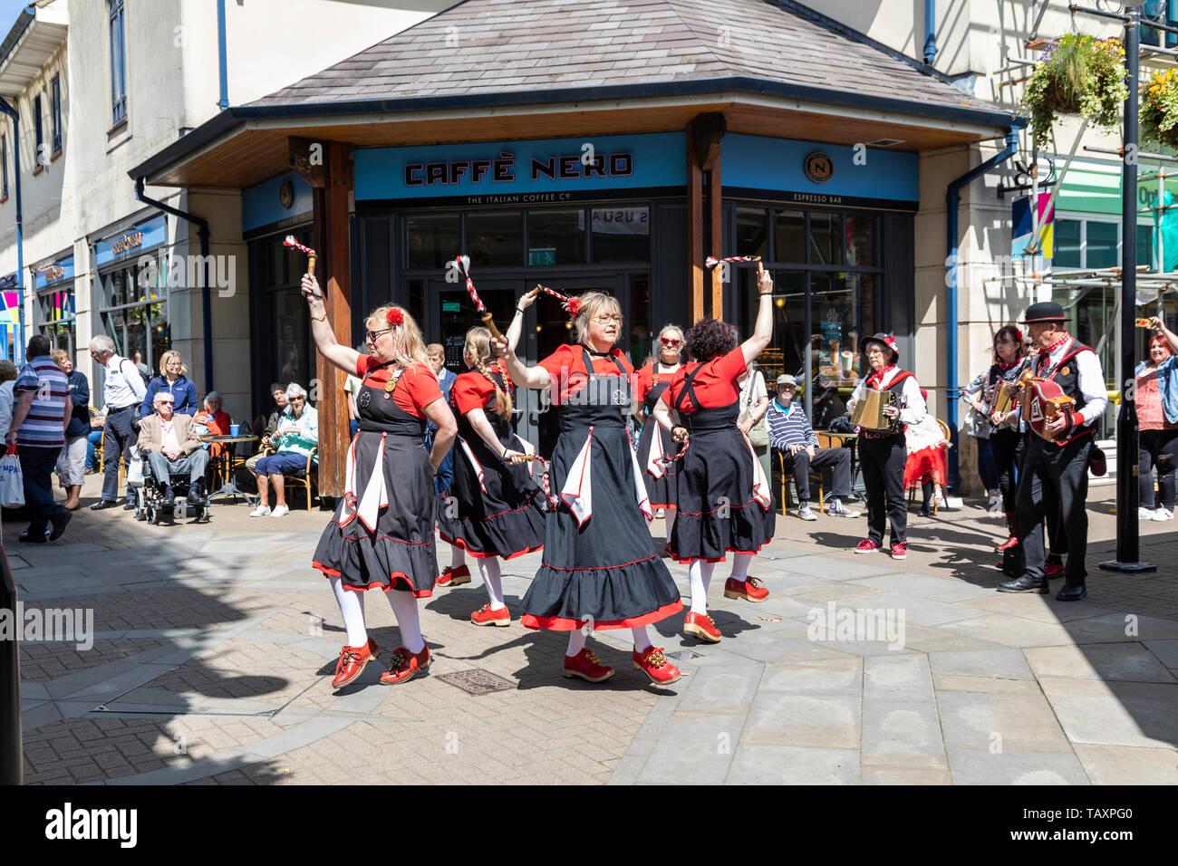 Mayflower Morris dancers at Chippenham Folk Festival 2019, Chippenham, Wiltshire, England, UK Stock Photo