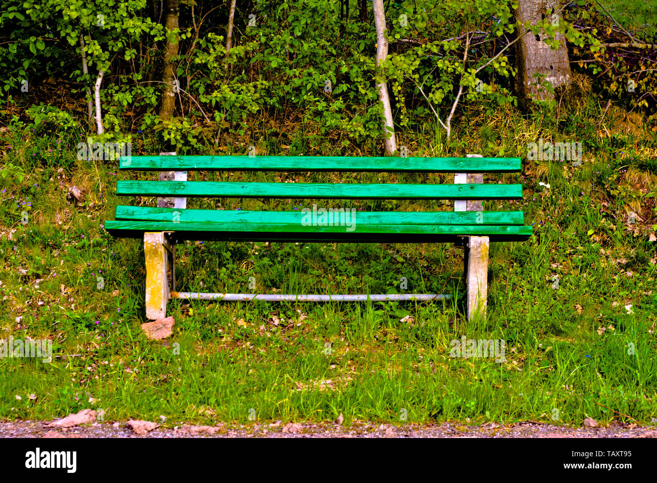 Lonely park bench hi-res stock photography and images - Alamy