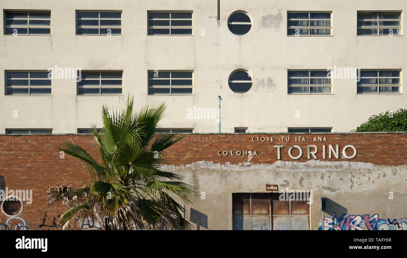 Italian rationalism building (1938) in Marina di Massa, Tuscany, Italy Stock Photo