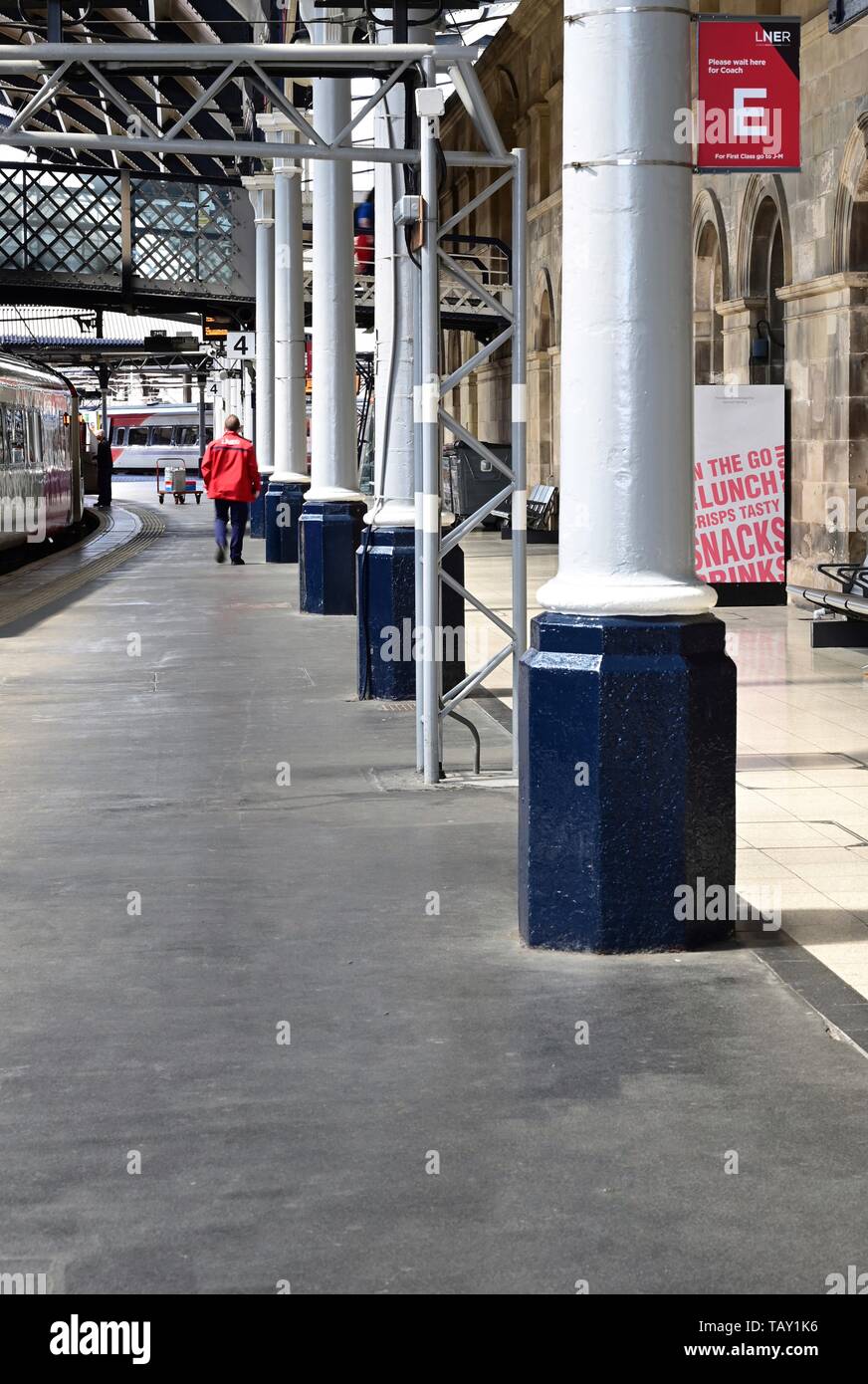 Platform 4 at Newcastle Central station Stock Photo