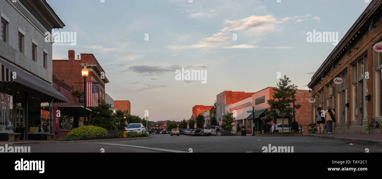 Prattville, Alabama/USA July 4, 2018  banner of downtown Main